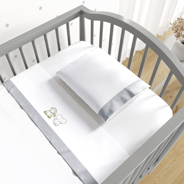 Jogo de Lençol Berço Bordado Safári Baby 3 peças — vista alternativa