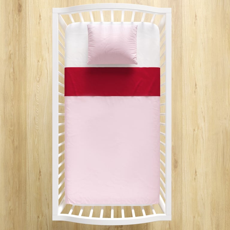 Jogo de Lençol Berço Rosa e Vermelho 3 peças — vista alternativa