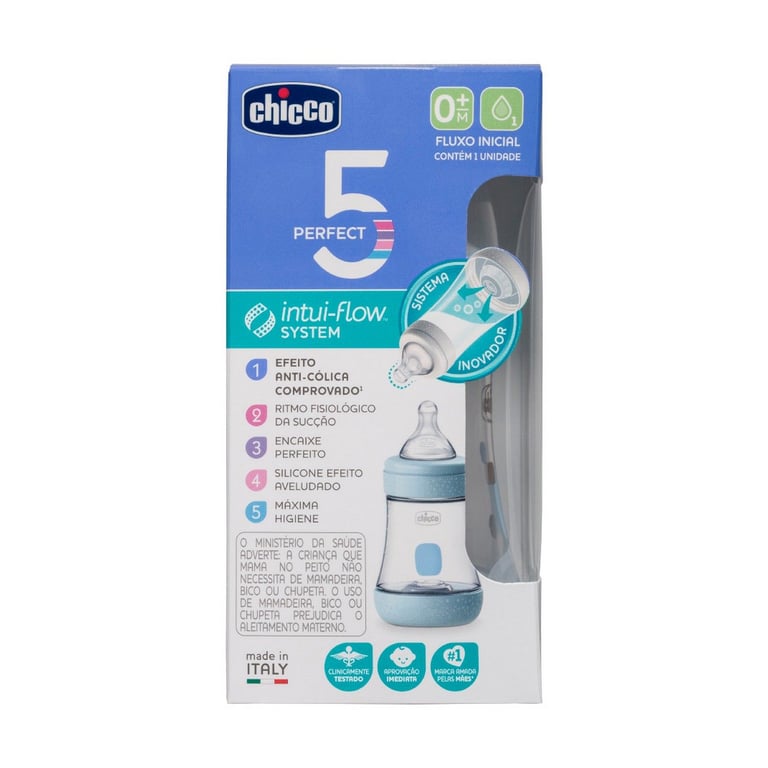 Mamadeira Perfect 5 Fluxo Inicial Azul 150ml