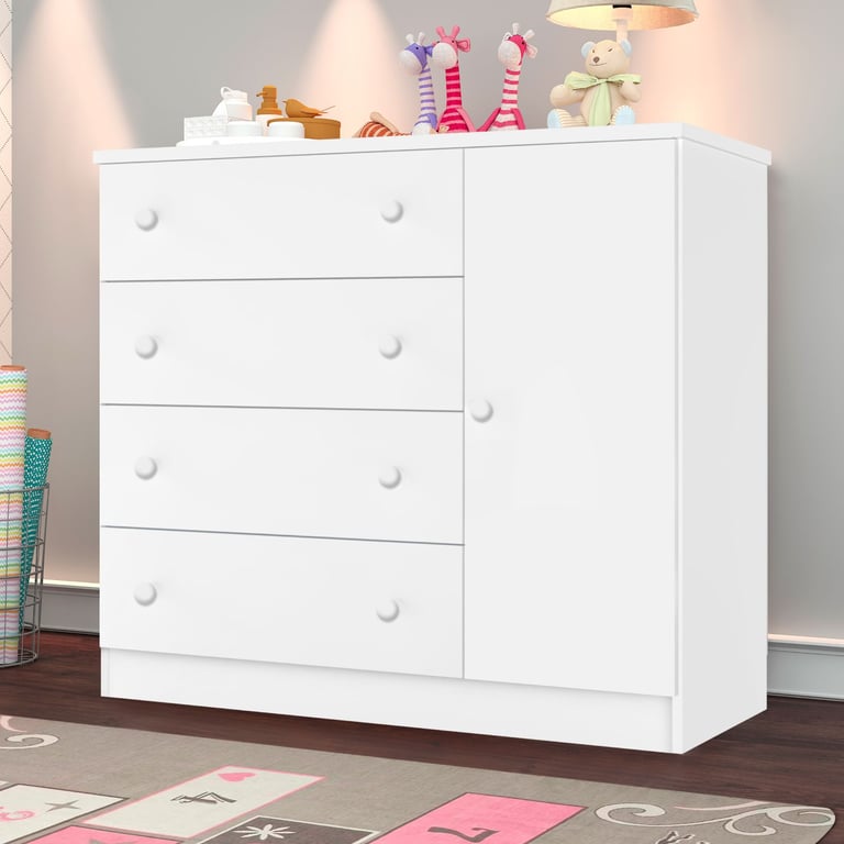 Cômoda Infantil Branco com Porta Laila