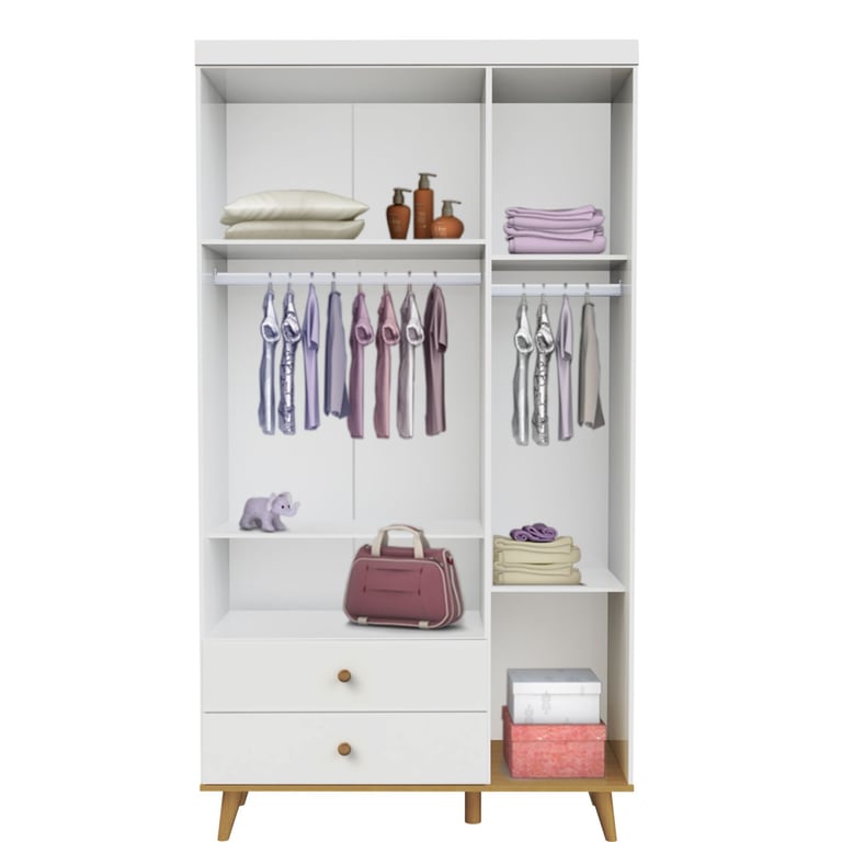 Guarda Roupa Infantil Branco 3 Portas Ludi Retrô — vista alternativa