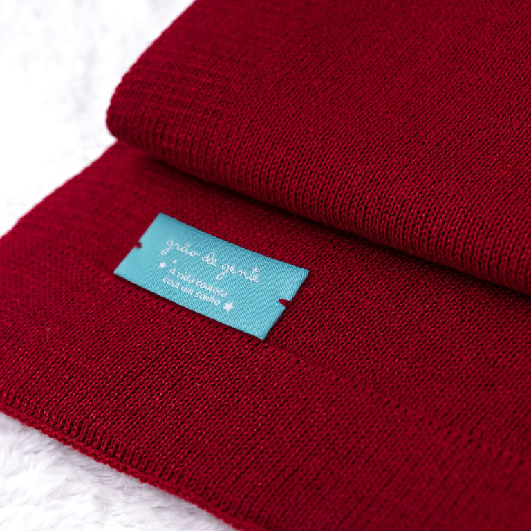 Saída Maternidade Tricot Petit Poá com Pérola Vermelho 03 Peças — vista alternativa