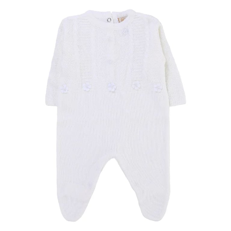 Saída Maternidade Din Don com Trança e Flores Off White