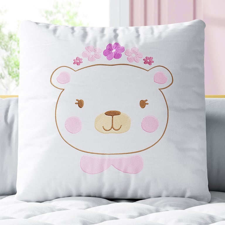 Almofada Quadrada Ursinha Lady 30cm