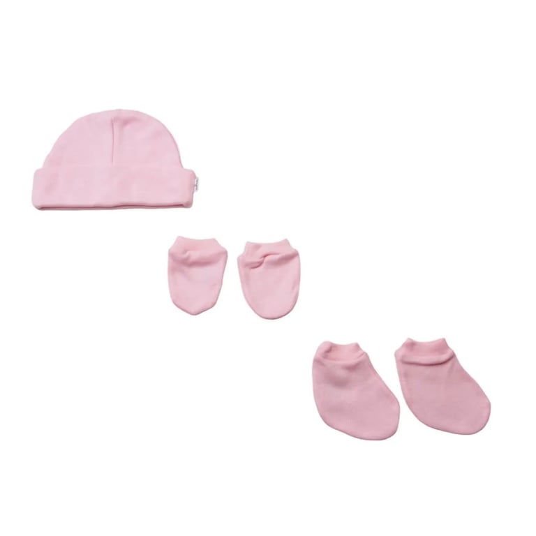 Kit Enxoval Palminha em Suedine Rosa Claro