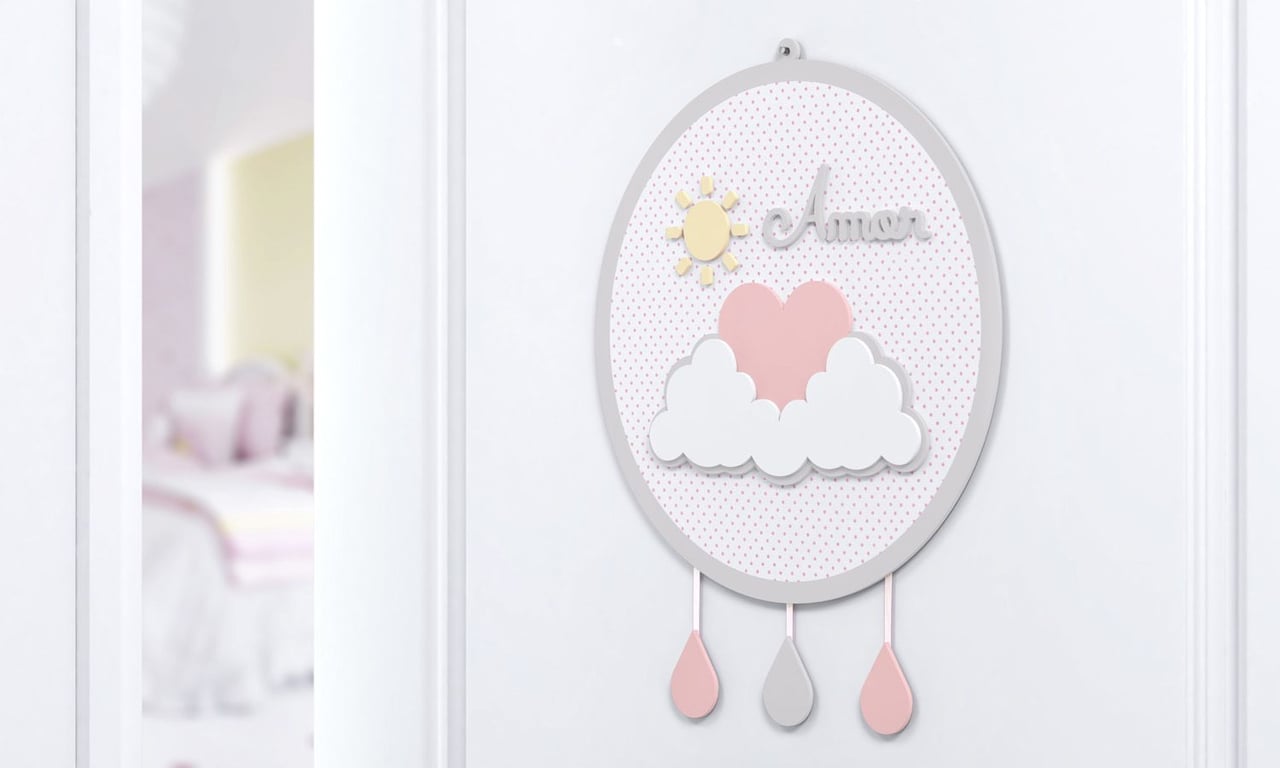 Porta Maternidade MDF Chuva de Amor — vista alternativa