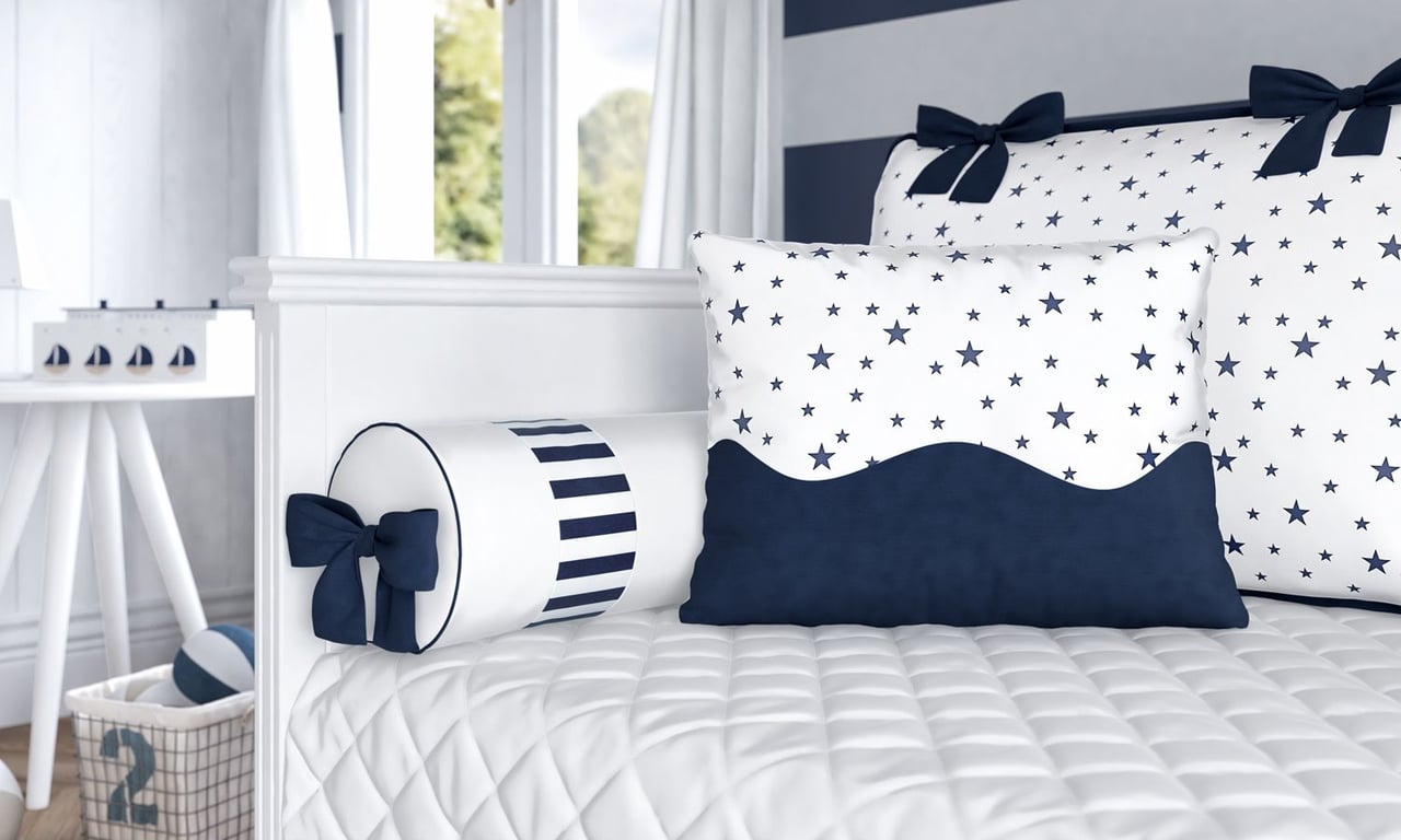Almofada Estrelinhas Azul Marinho 43cm