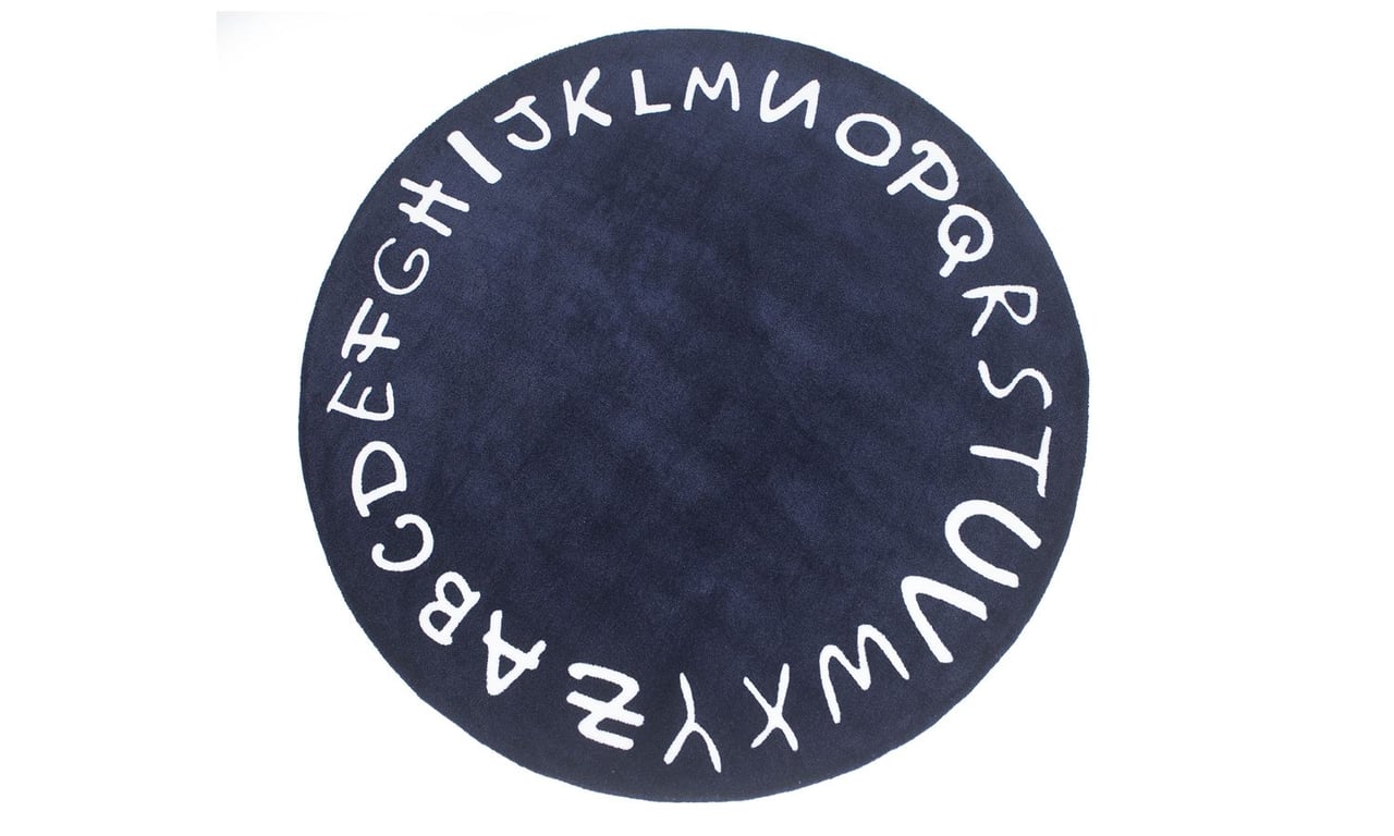 Tapete Redondo Taupe Alfabeto Bege 1,60m