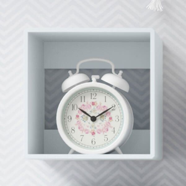 Nicho de Madeira Quadrado Azul Bebê 20cm