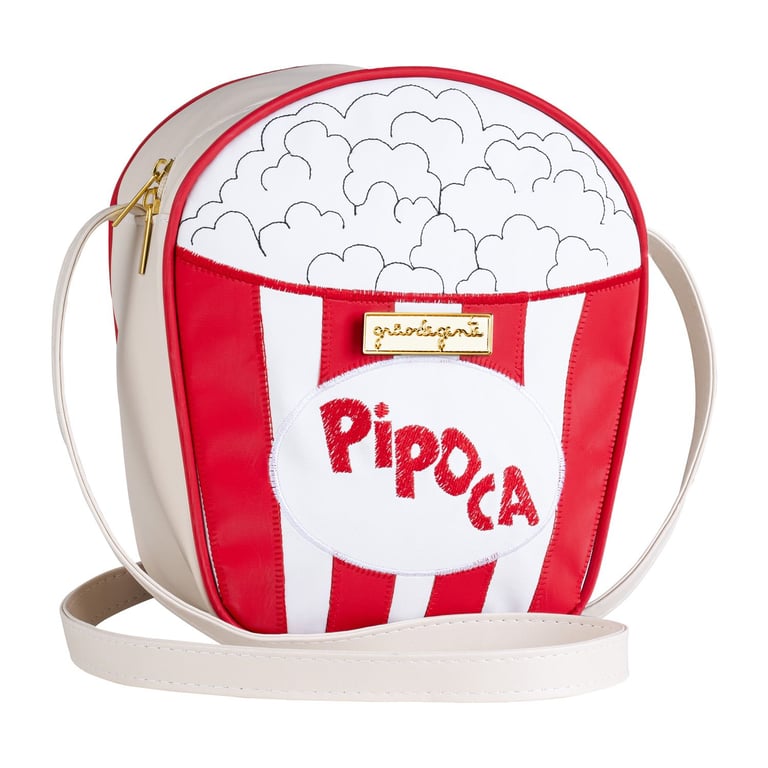Bolsa Infantil Pipoca Branco e Vermelho 24cm — vista alternativa