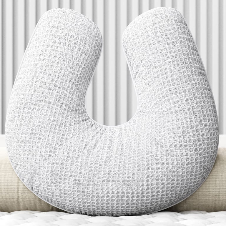 Almofada Amamentação Tricot Colmeia Branco