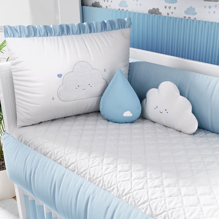 Kit Berço Nuvem de Amor Azul