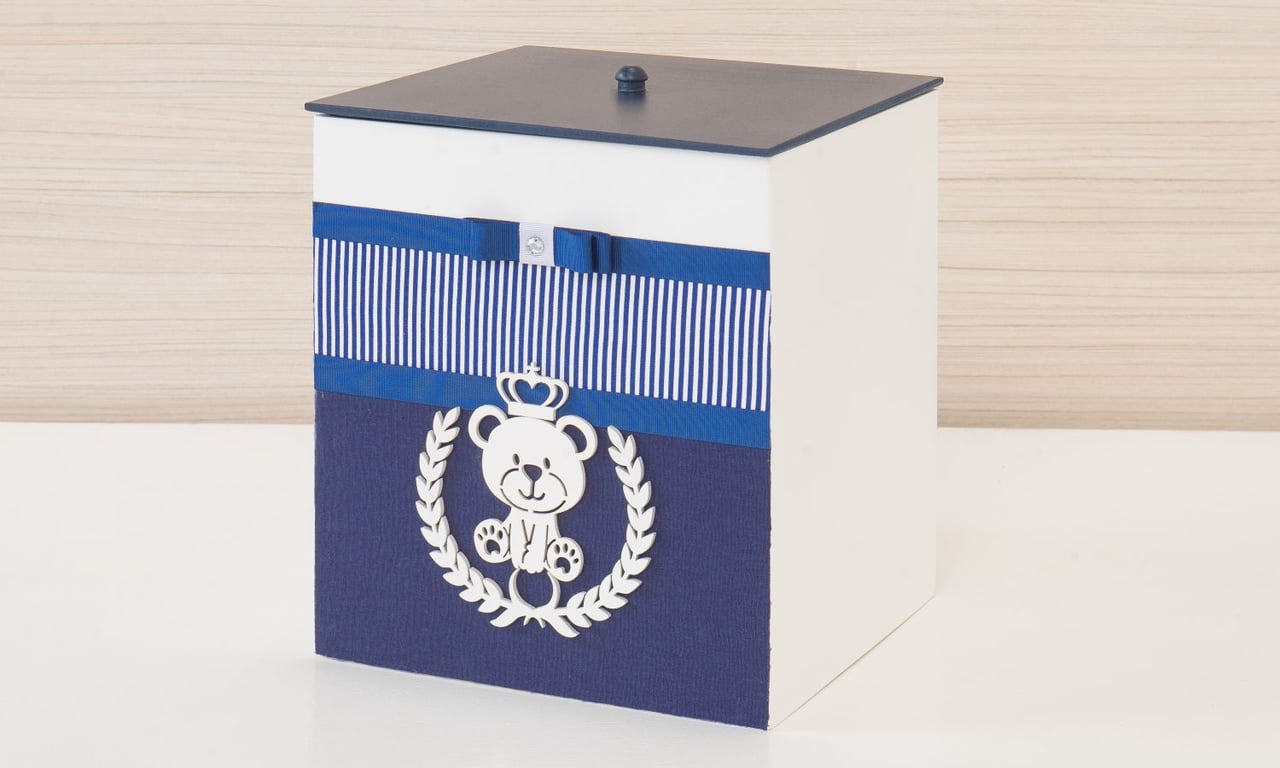 Lixeira Urso Azul Marinho Listrado