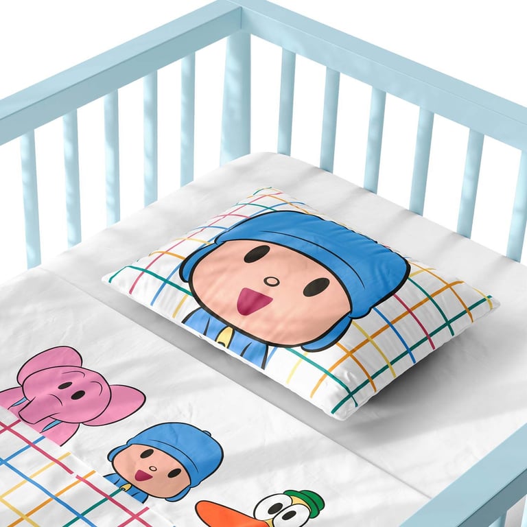 Jogo de Lençol Berço Pocoyo Xadrez — vista alternativa