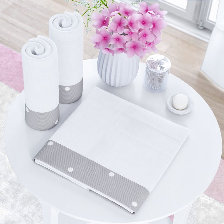 Jogo de Fraldas de Ombro Barra Poá Cinza