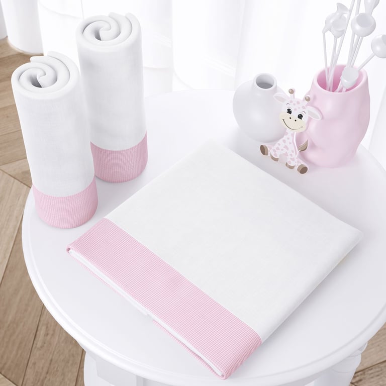 Jogo de Fraldas Ombro Barra Xadrez Azul com 3