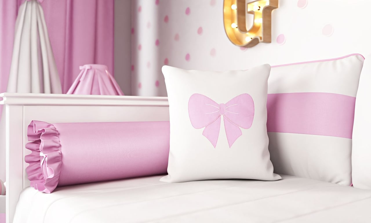 Almofada Laço Rosa 38cm