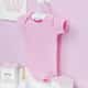 Body Manga Curta Liso Rosa 3 a 6 Meses - imagem 1