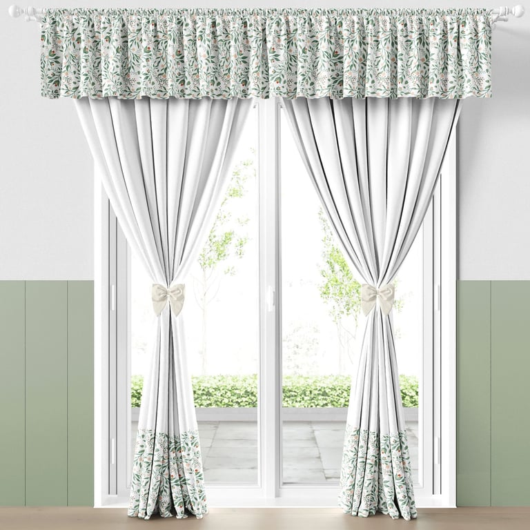 Cortina Infantil e Bebê Folhas do Bosque Verde — vista alternativa