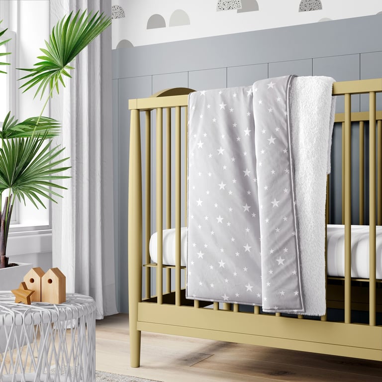 Manta Dupla Face com Soft Estrelinhas Cinza Algodão 1M — vista alternativa