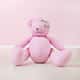 Ursa Rosa Poá com Laço Floral 34cm - imagem 1