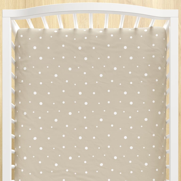 Lençol Berço com Elástico Poá Vintage Bege — vista alternativa