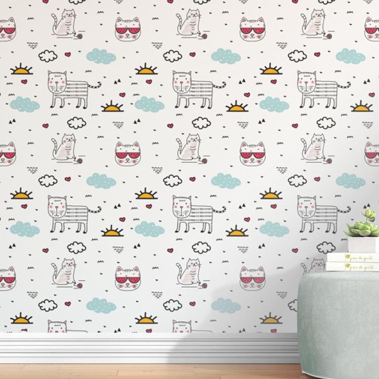Papel de Parede Gatinhos Modernos 3M