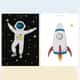 Kit Pôster Adesivo Astronautas 2 peças - imagem 3