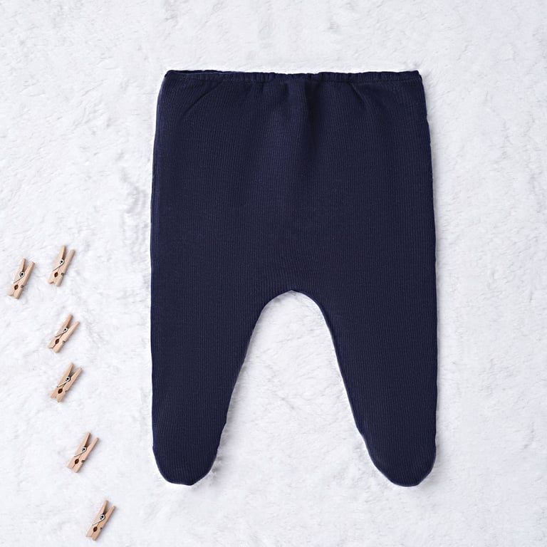 Calça Bebê Malha Tricotada Azul Marinho
