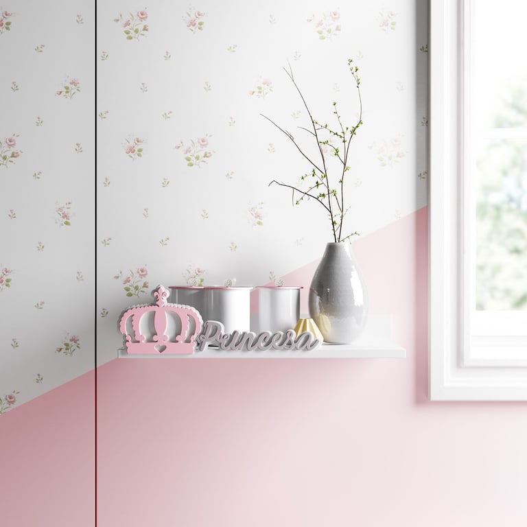 Prateleira MDF Menina Princesa Rosa e Cinza — vista alternativa