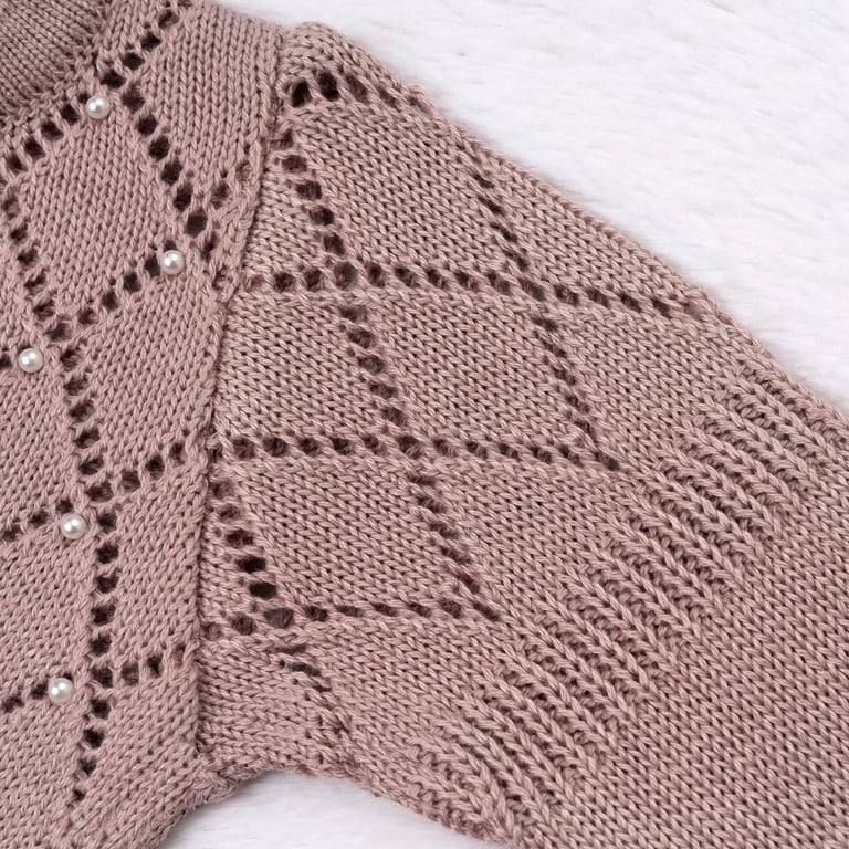 Saída Maternidade Tricot Pérola Duquesa Vermelho 02 Peças — vista alternativa