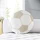 Almofada Redonda Tricot Bola de Futebol Bege - imagem 2