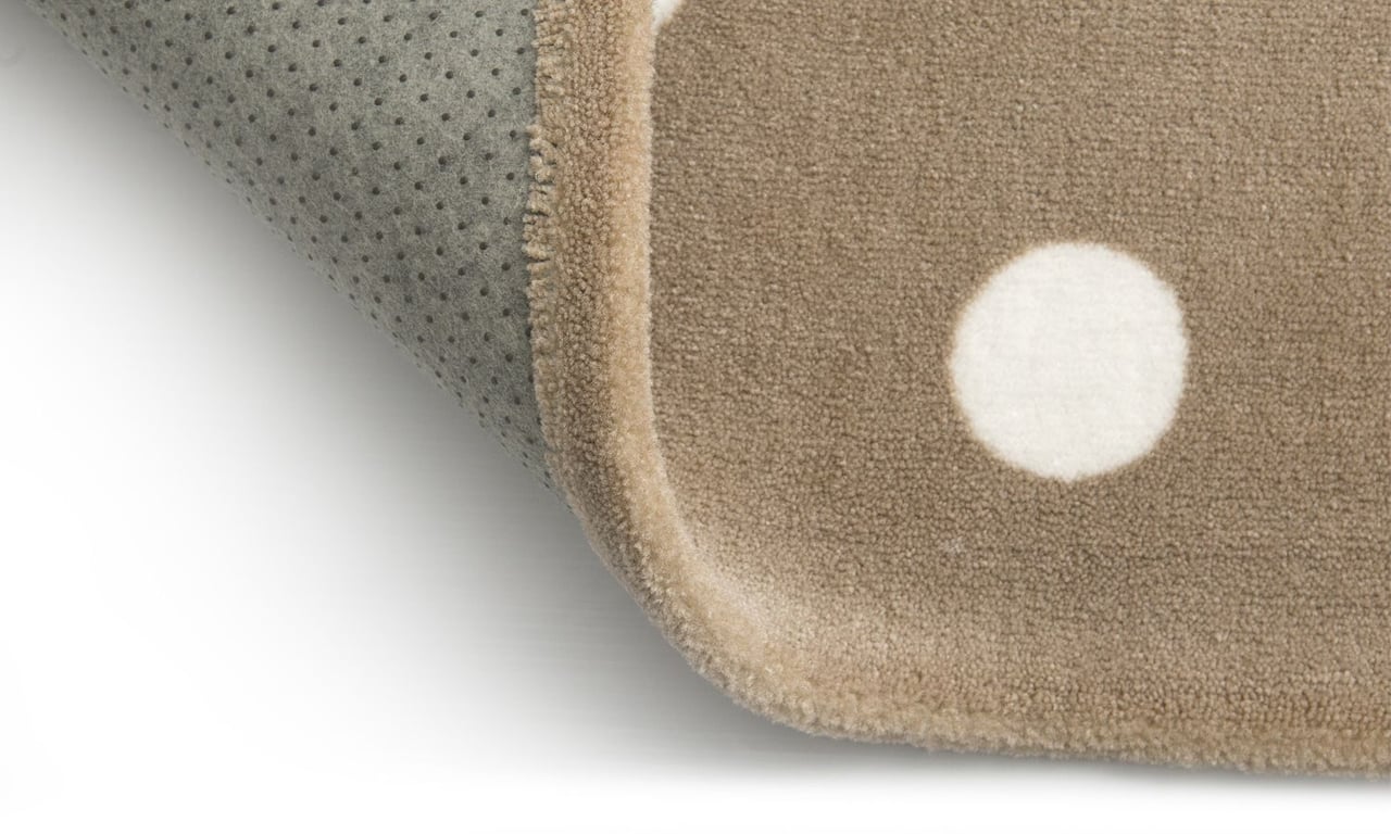 Tapete Retangular Bege Bolão Branco 1,50m — vista alternativa