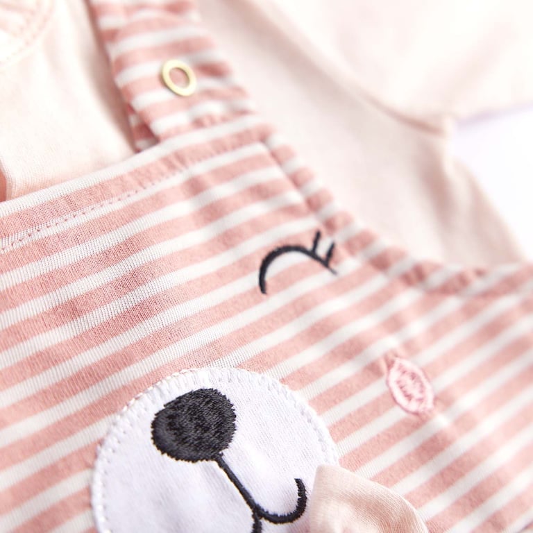 Macacão Jardineira Longo Ursinha Rosa — vista alternativa