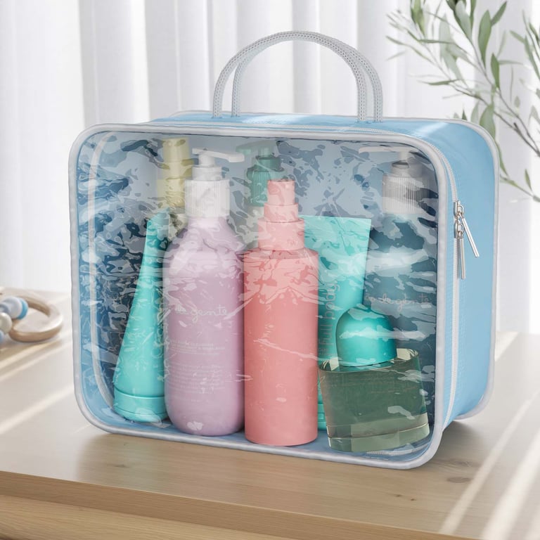 Kit Necessaire Impermeável Viagem Rosa — vista alternativa