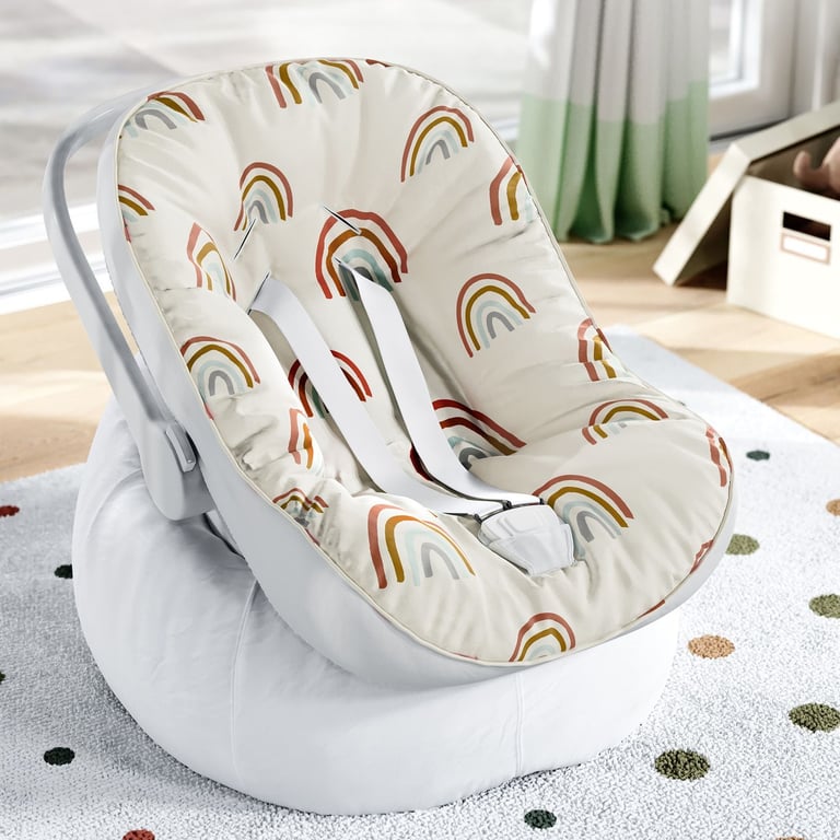 Capa de Carrinho com Protetor de Cinto Arco-Íris Colorido