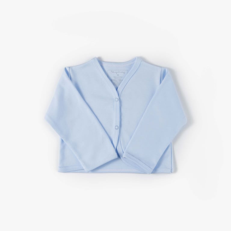 Casaquinho Comfort em Algodão Egípcio Azul Bebê