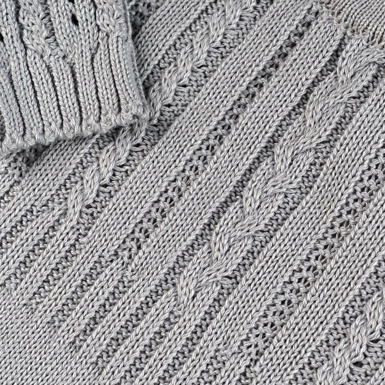 Saída Maternidade Tricot Trança Macacão Cinza Macaron 02 Peças — vista alternativa