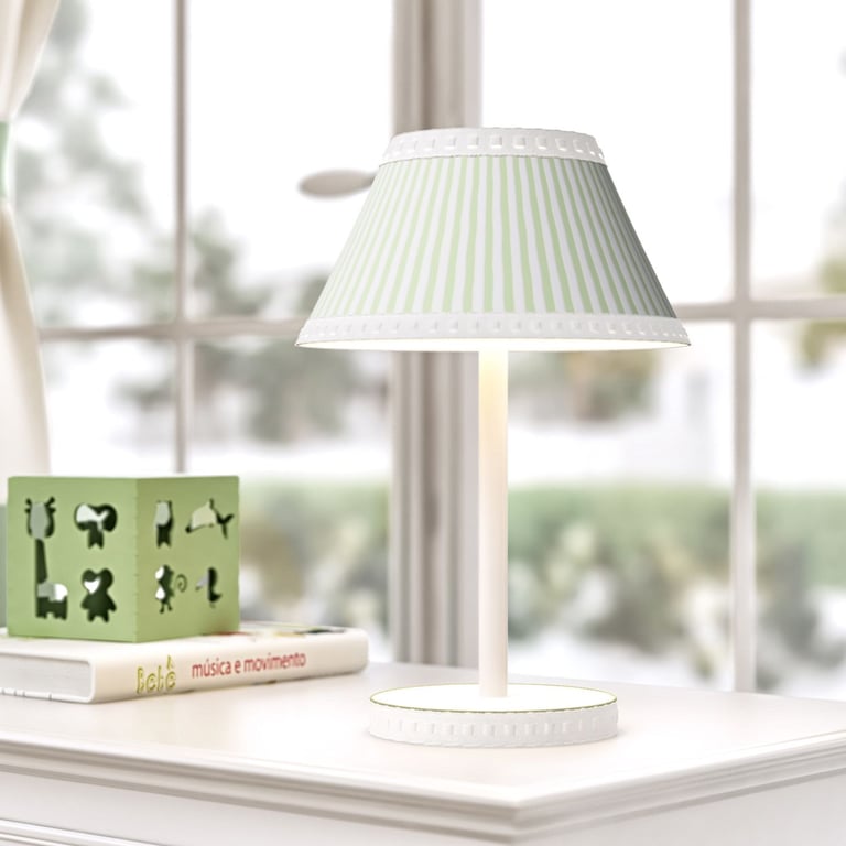 Abajur Simples Listras Verde