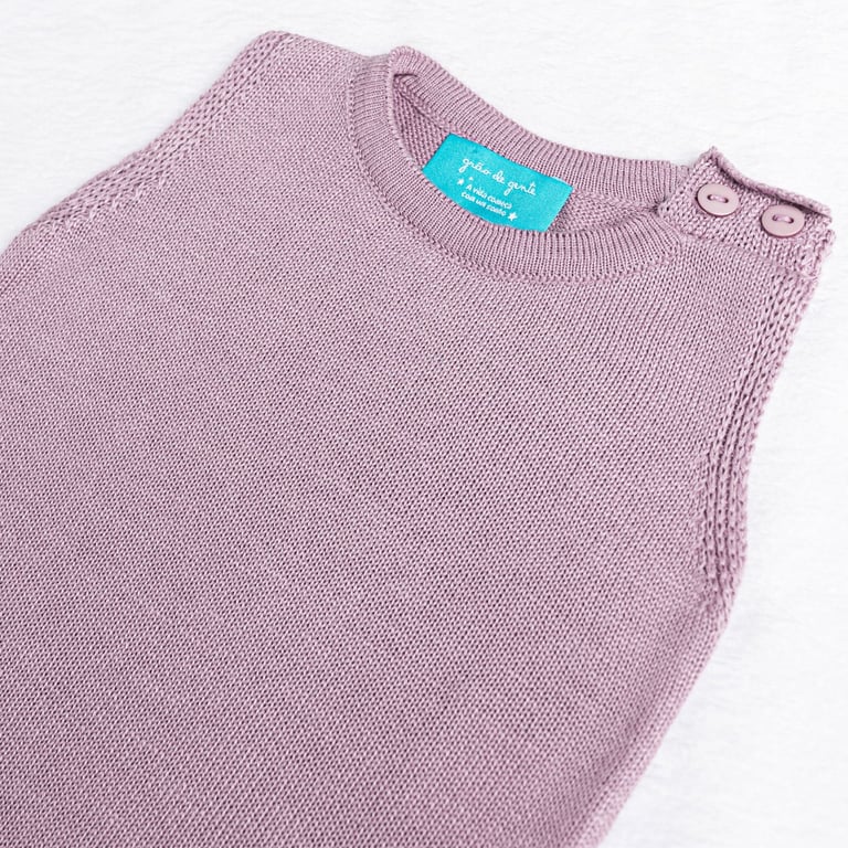 Saída Maternidade com Capuz Tricot Roxo Lavanda 03 Peças — vista alternativa