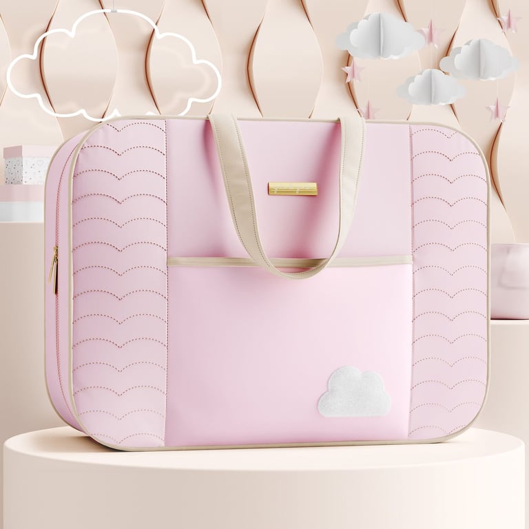 Mala Maternidade Nuvem Rosa 48cm