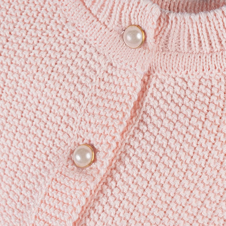 Casaquinho Tricot Clássico Rosa