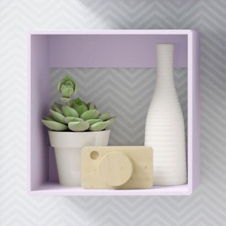 Nicho de Madeira Quadrado Branco 25cm