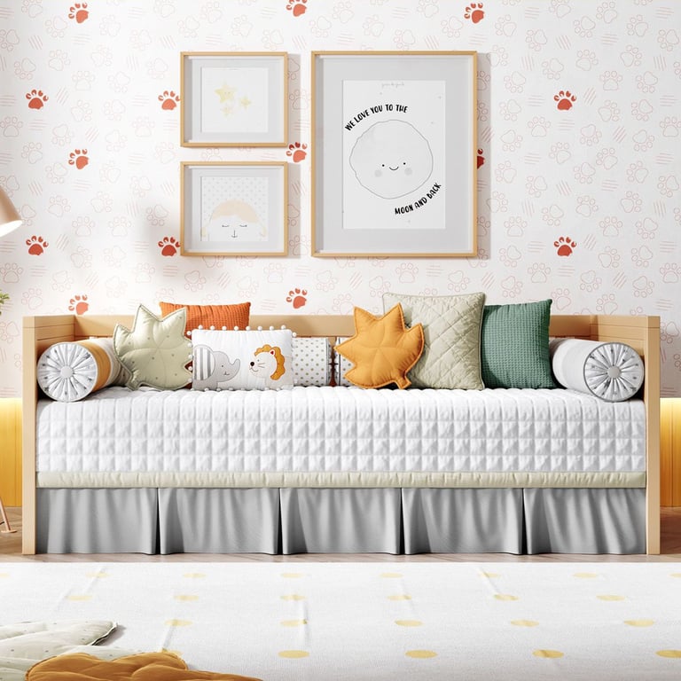 Kit Cama Babá Rolinhos Mágicos Laranja e Cinza