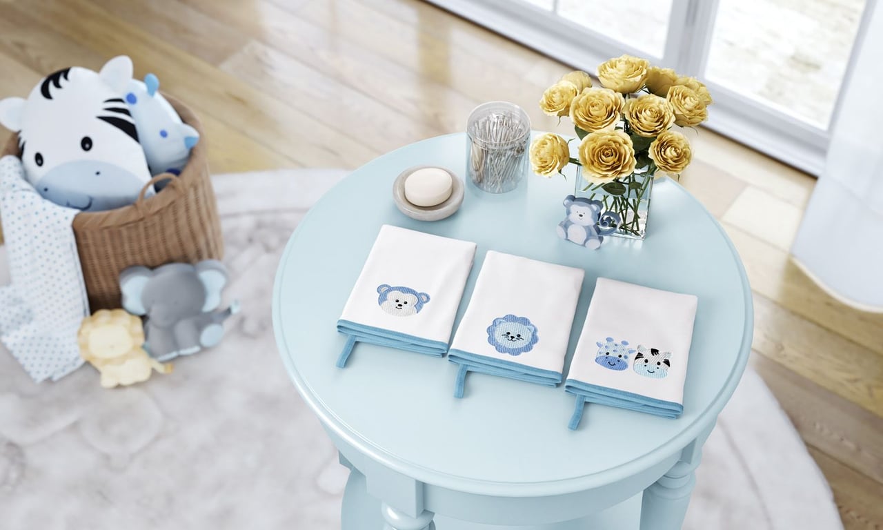 Jogo de Fraldas de Boca Malha Amiguinhos Safári — vista alternativa