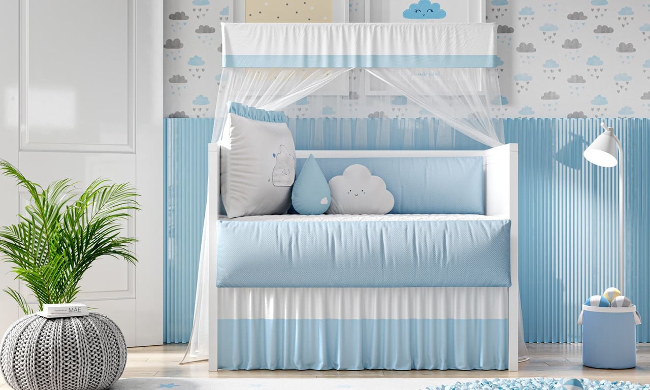 Kit Berço Nuvem de Amor Azul — vista alternativa
