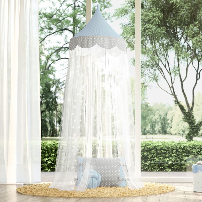 Tenda Dossel Azul/Cinza Poá 2m