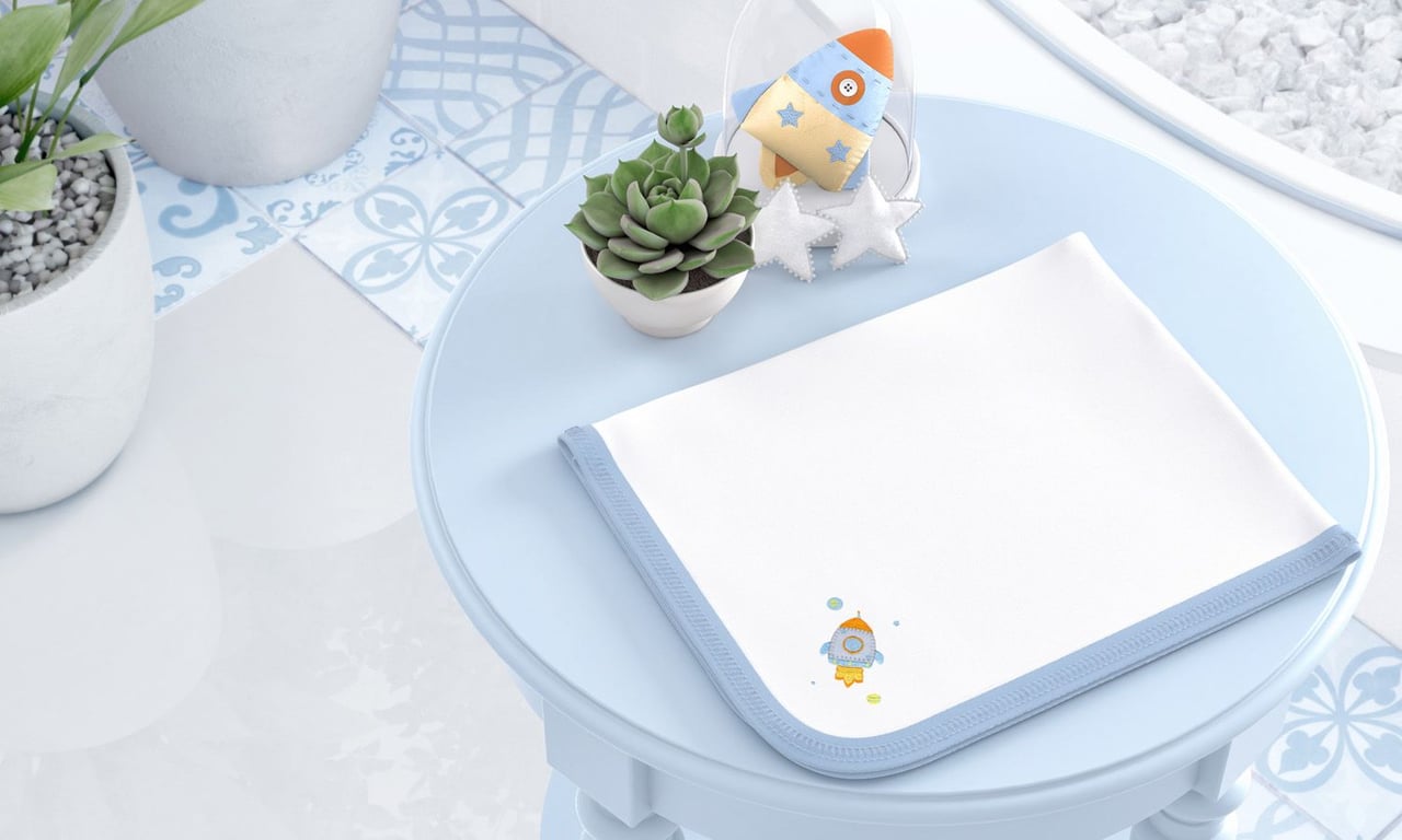 Cueiro Foguete Astronauta Azul