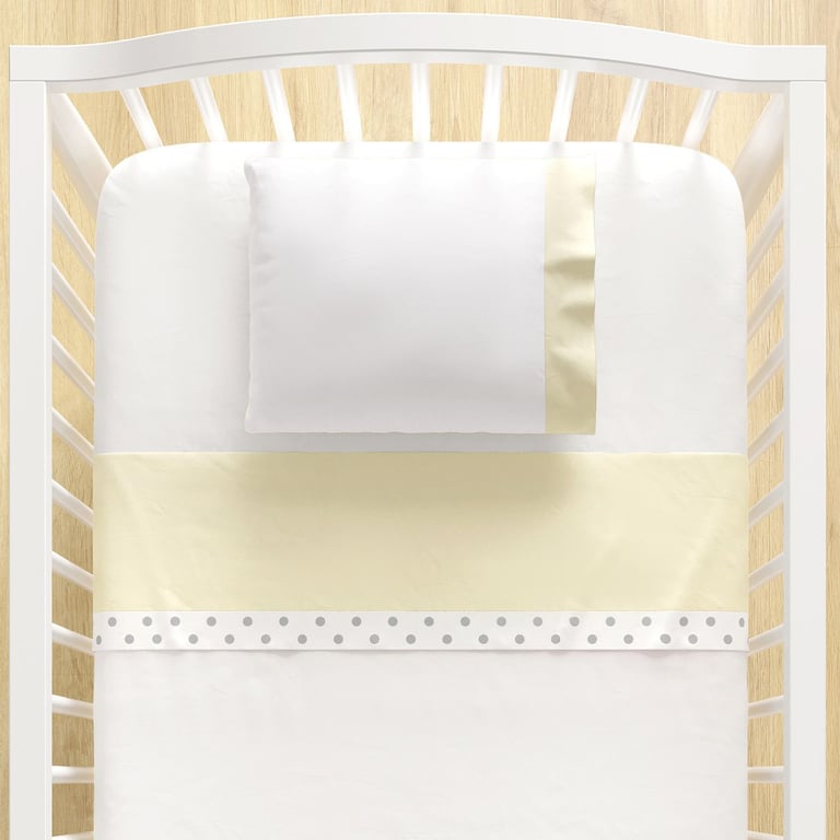 Jogo de Lençol Berço Poá Amarelo 3 peças