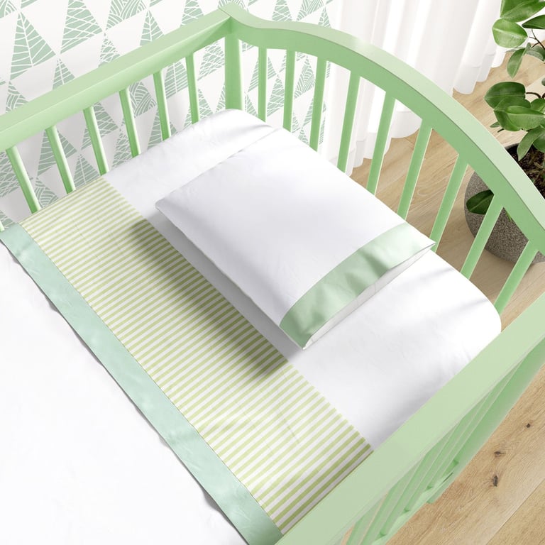 Jogo de Lençol Berço Listrado Verde 3 peças — vista alternativa